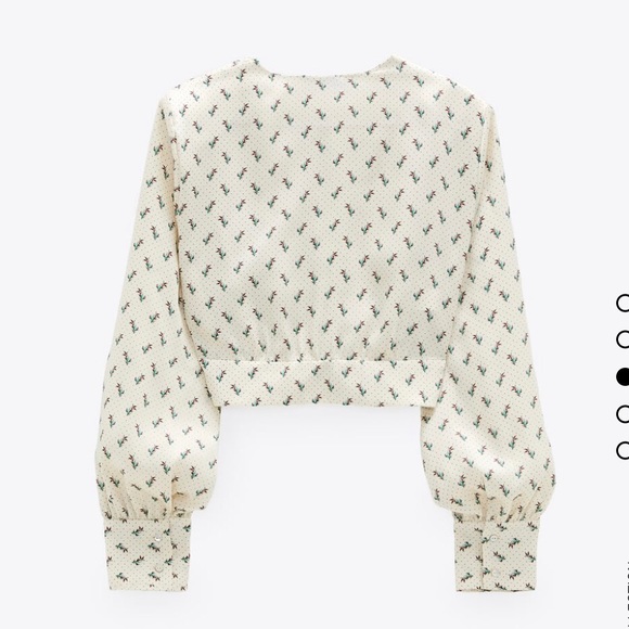 NWT Zara Shoulder Pad Print Top Size L - Picture 2 of 11